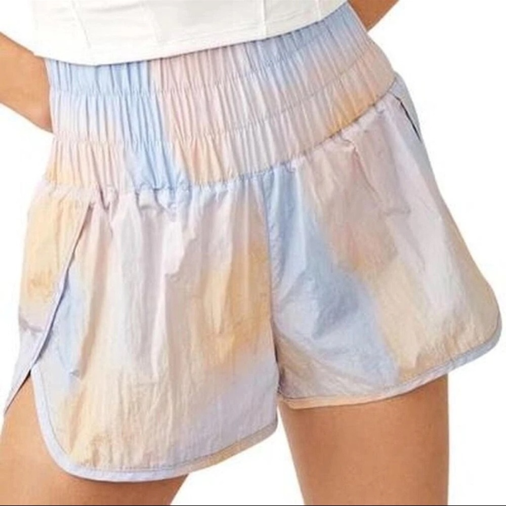 Free People Movement The Way Home Pink Blue Orange Aura Running Shorts SZ M